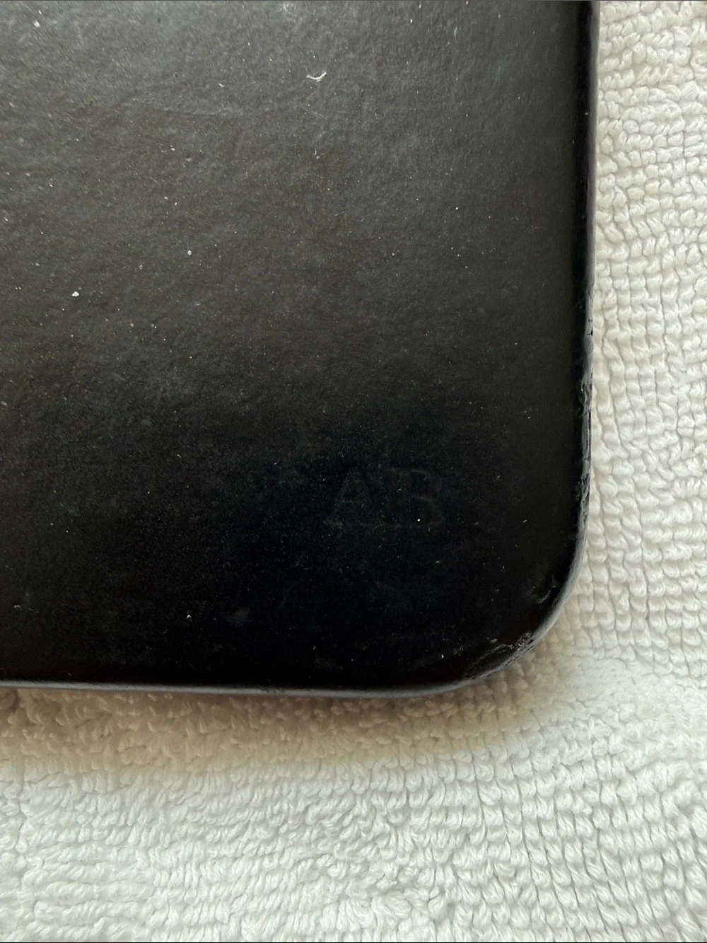 Genuine Leather iPhone 16 Pro Case Black Embossed AB Monogram Luxury